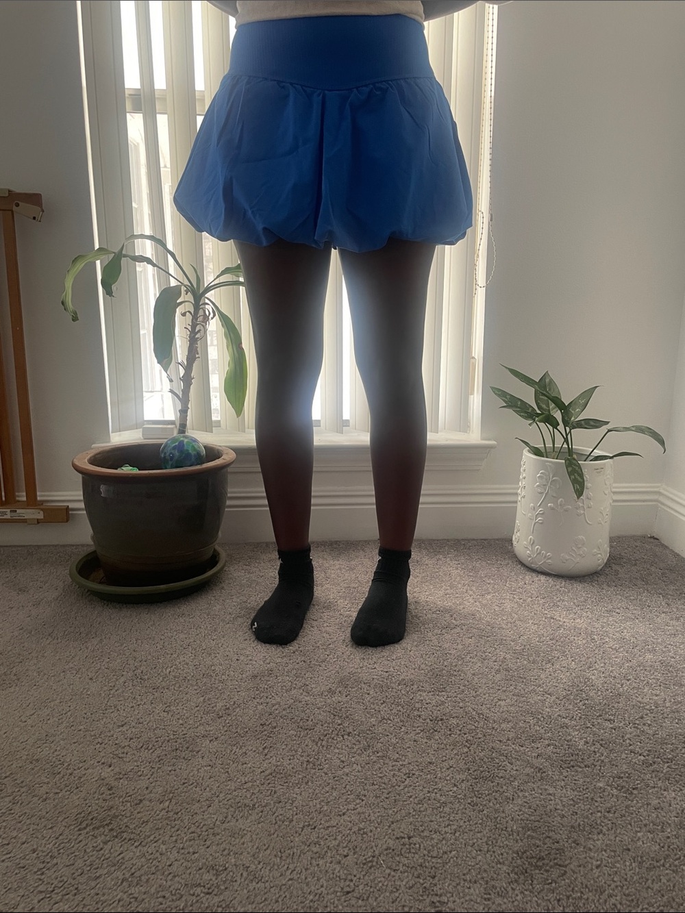 Gottex Blue Bubble-Hem Athletic Skort